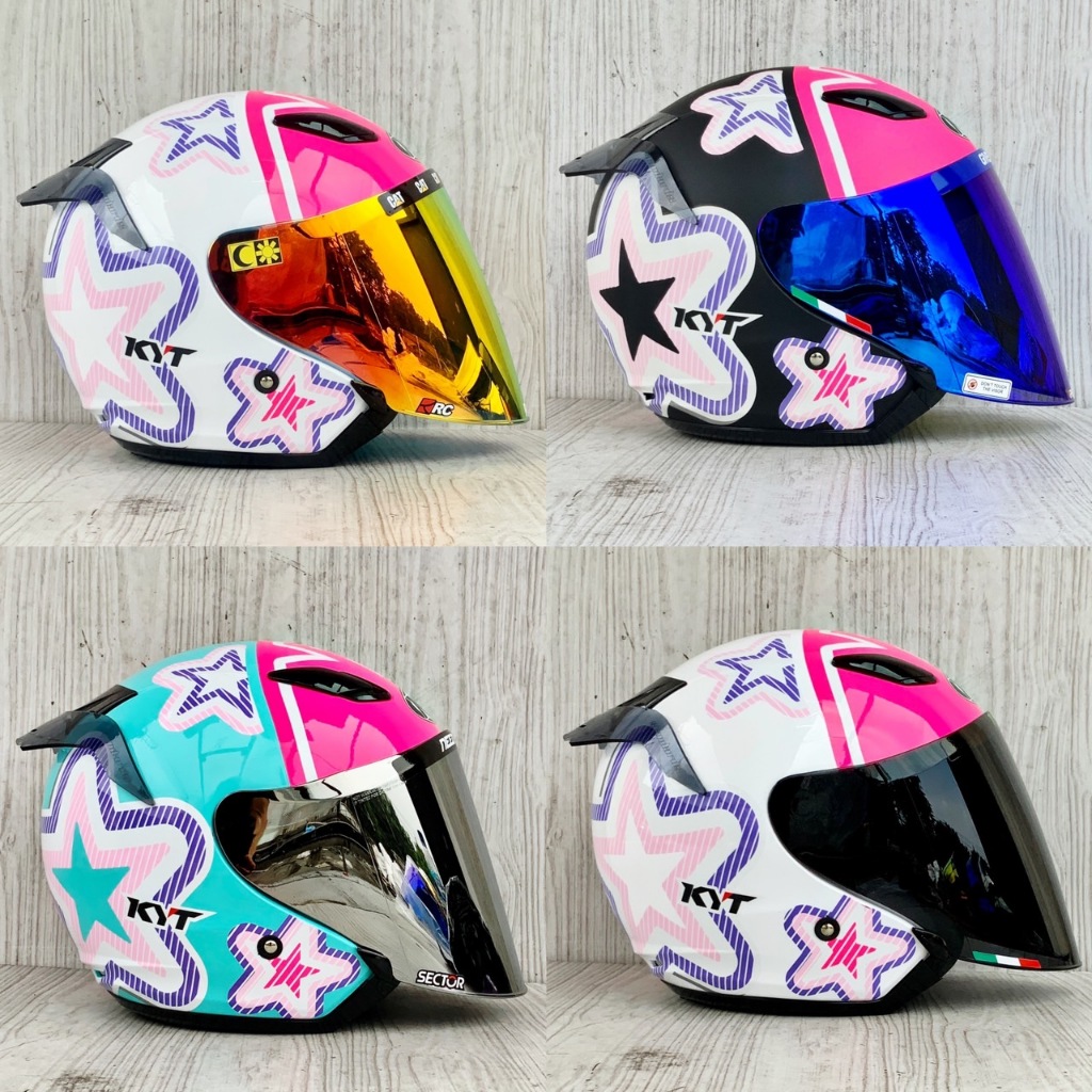 Jual HELM KYT DJ MAXI MOTIF CEWEK PINK\KYT HALF FACE MOTIF 5 Shopee
