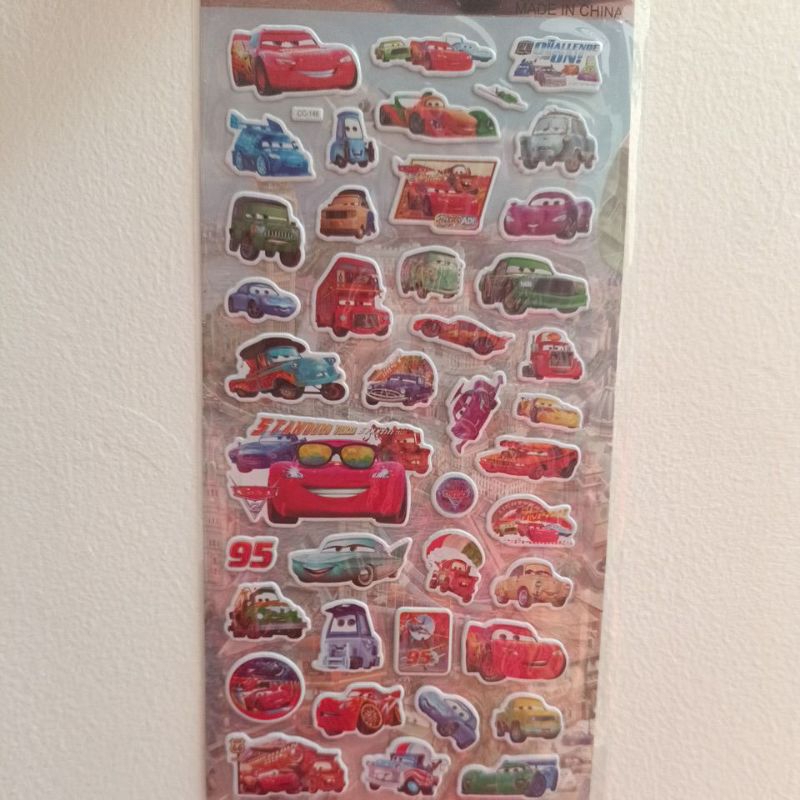 Jual Stiker anak timbul CARS 10x24cm | Shopee Indonesia