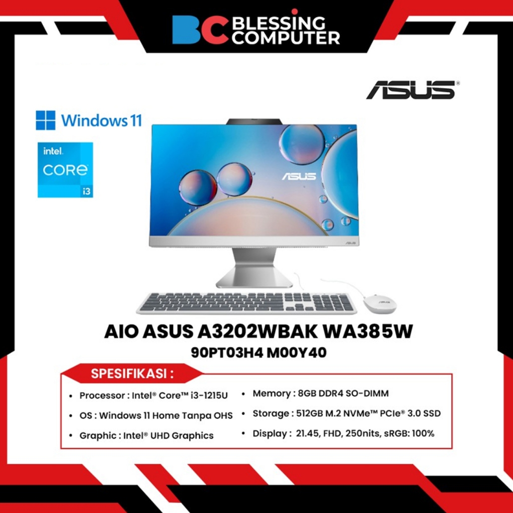 Jual Aio Asus A Wbak Wa W Core I U Gb Gb W White Shopee Indonesia