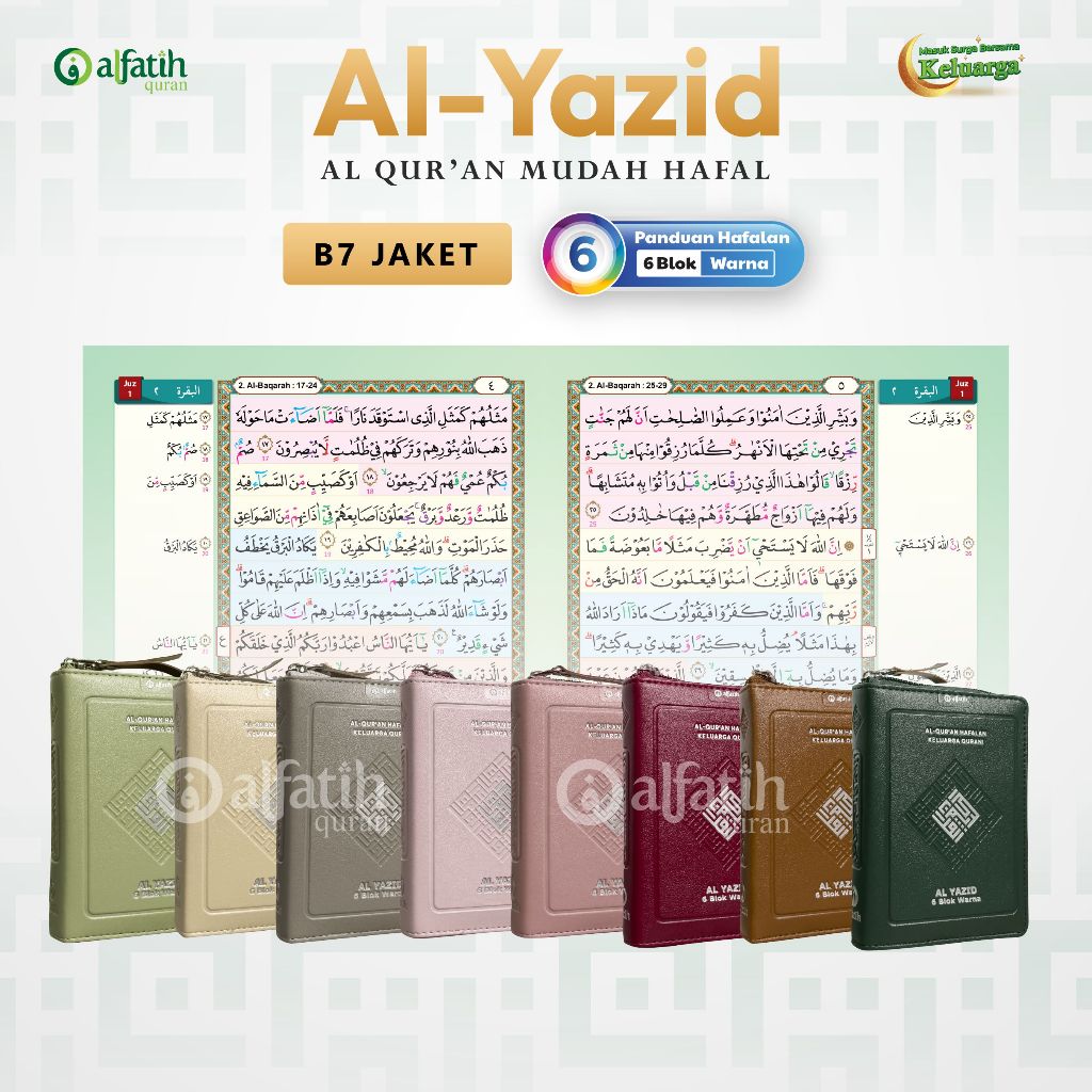 Jual Al Quran Hafalan Al Yazid B7 Alquran Blok Warna Jaket Resleting