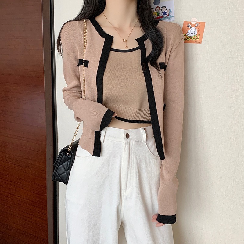 Jual ONEFASHIONMALL SL031 Cardigan Set Baju Wanita Outer Inner Panjang ...