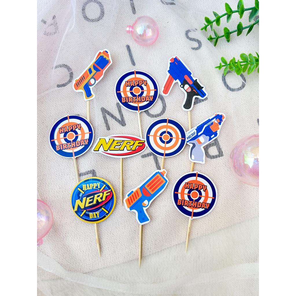 Jual BJ - Nerf Gun Tipe 2 Topper Cupcake Birthday / Hiasan Kue Ulang