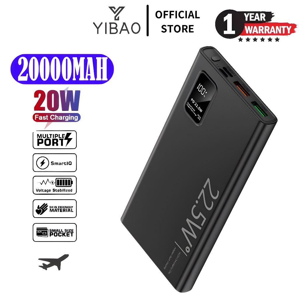 Jual YIBAO Powerbank 20000 MAh Mini With Fast Charging BHK7 Shopee Indonesia