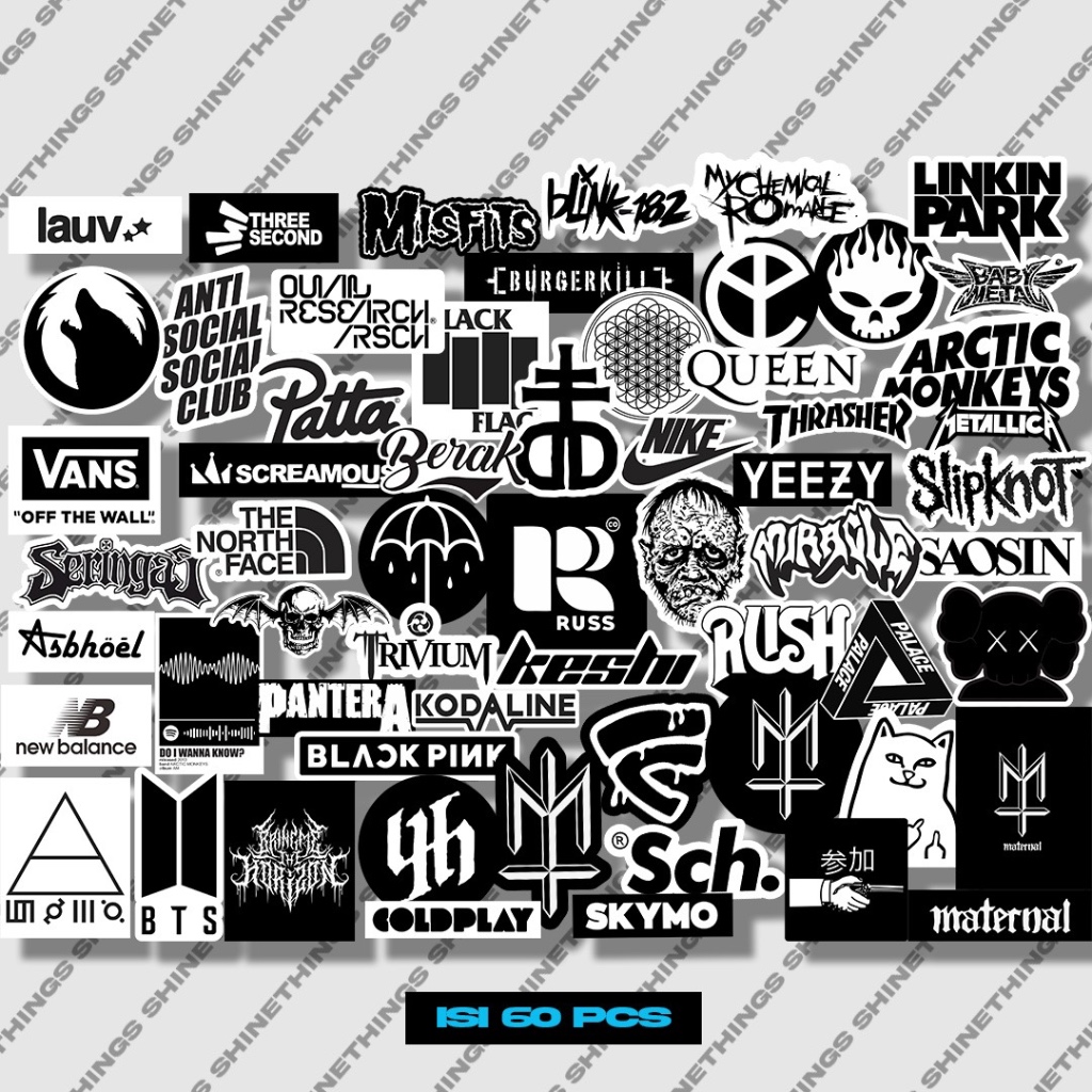 Jual stiker pack BRAND helm tumblr helmet music brand hype STICKER PACK ...