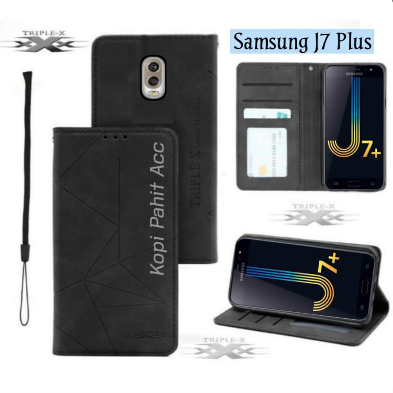 Jual Case Samsung Galaxy J7 Plus Flip Cover Wallet Sarung Hp