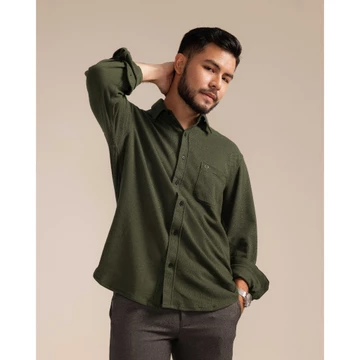 Broodis Kemeja Pique GENTLY Olive Lengan Panjang