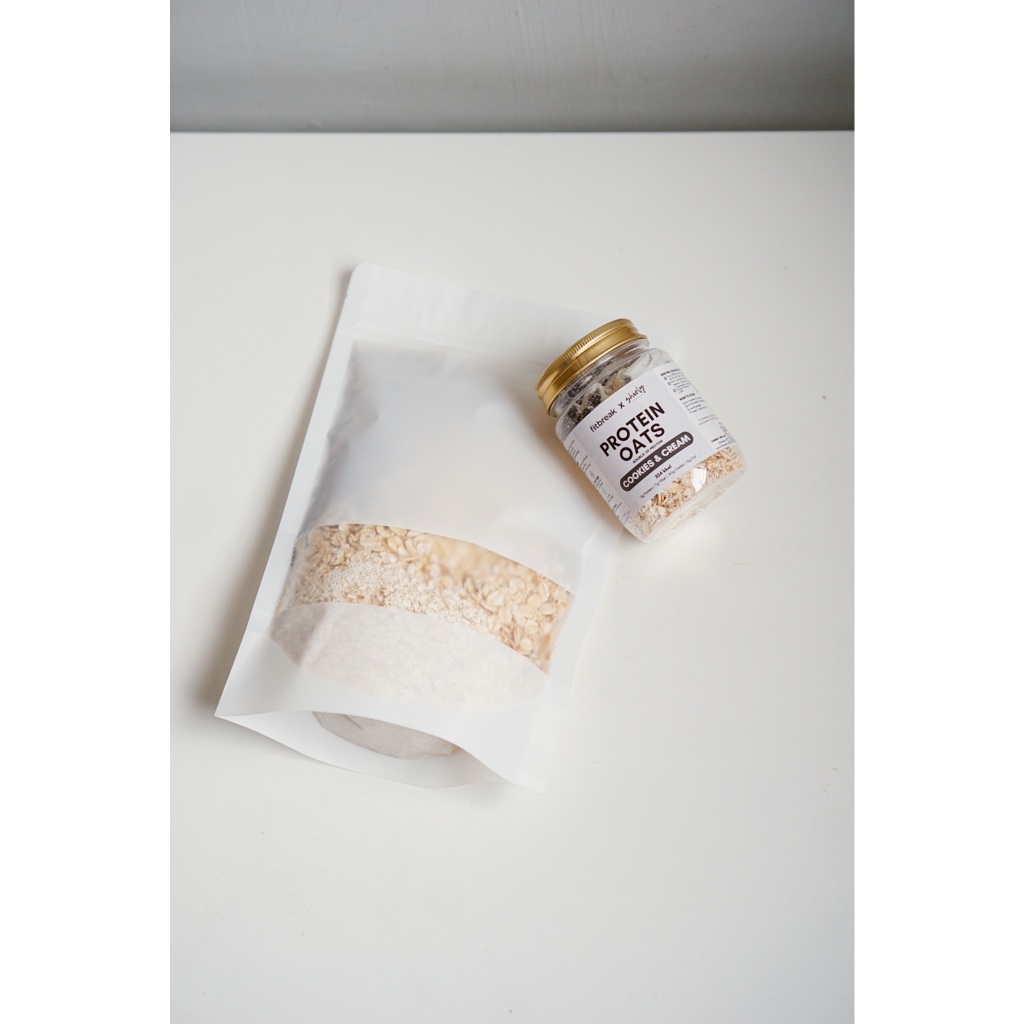 Jual Protein Oatmeal Kemasan Refill FREE 1 Jar FITBREAK. Pouch isi 350 ...