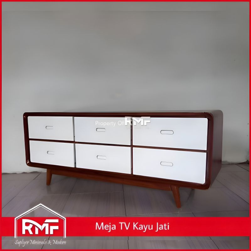 Jual Meja Tv Kabinet Kayu Jati Minimalis Modern Jepara Shopee Indonesia