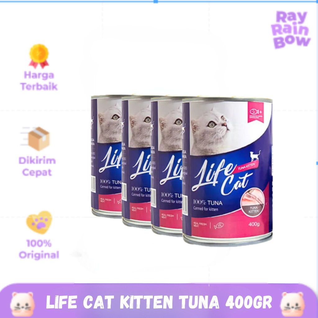 Jual Life Cat Kitten Tuna 400gr Life Cat Kitten Salmon 400gr Makanan