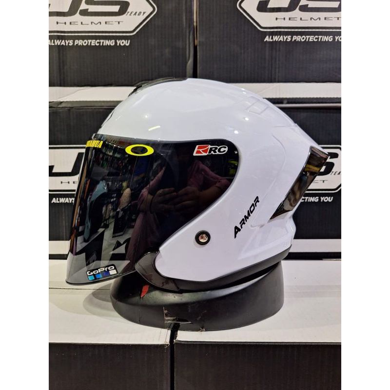 Jual HELM JS ARMOR SOLID SERIES BLACK, WHITE,STONE GREY | Shopee Indonesia