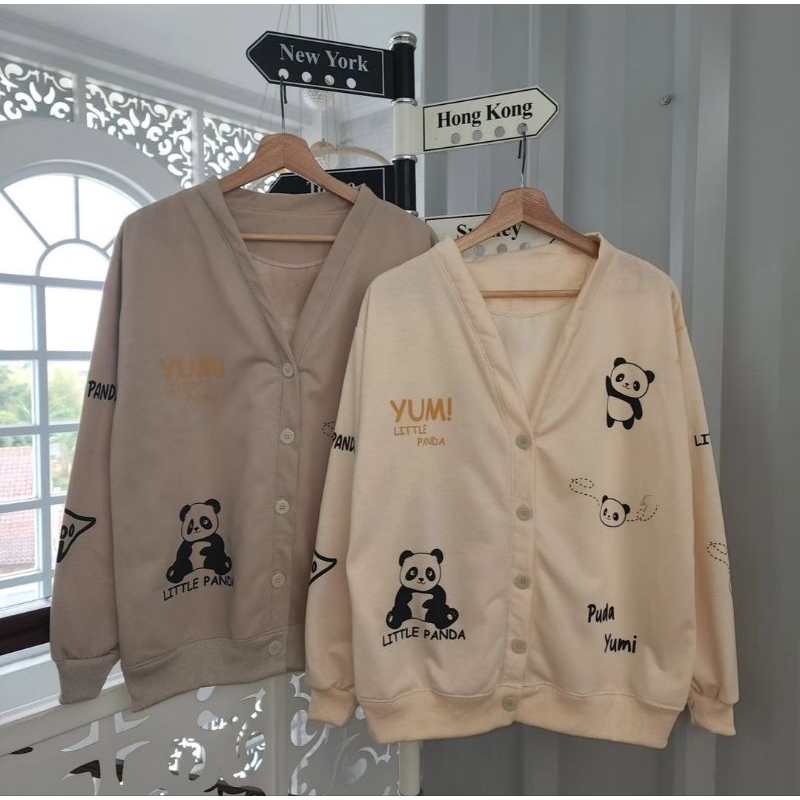 Jual YUM LITTLE PANDA Sweater Cardigan Outher Lucu Oversize | Sweater ...