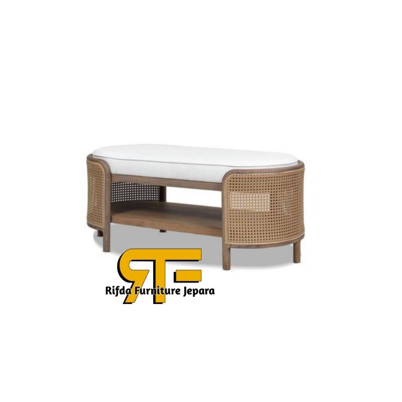 Jual Bench Rotan Rak Sepatu Jati / Bangku Rotan Jati / Rak Sepatu Jati ...
