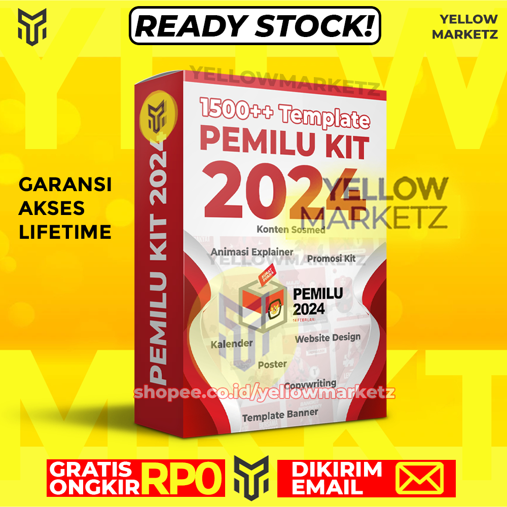 Jual TEMPLATE PEMILU KIT 2024 1500++ Template Kampanye Calon