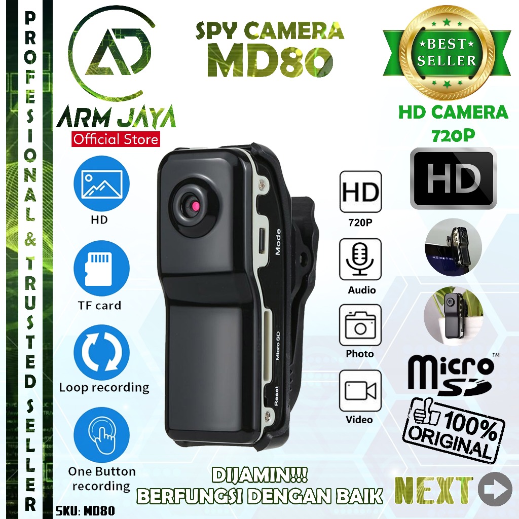 Jual Spy Camera MD80 Mini DV Cctv Kamera MD80 Mata Mata Spy Cam Mini DVR  Hidden Camera Pengintai Video Record Thumb Mini Digital Original Portable  Md80 Camera Spy Cam Jepit Mini Kamera