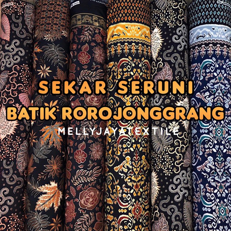 Jual Kain Batik Prada Emas Motif Sekar Seruni Rorojonggrang Bahan