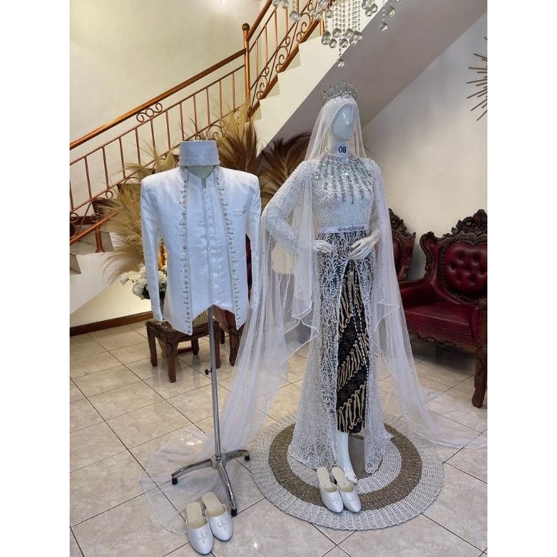 Jual kebaya akad full Payet / sepasang kebaya akad nikah full payet ...