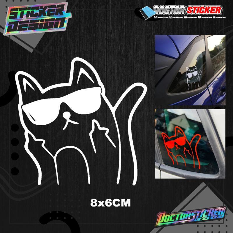 Jual Sticker kucing lucu kaca mobil variasi stiker lucu mobil cutting ...