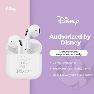 Disney Pro4 FX 951B Lucu TWS Headset Bluetooth 5.3 Mini Earphone HiFi Stereo Mic Volume Control