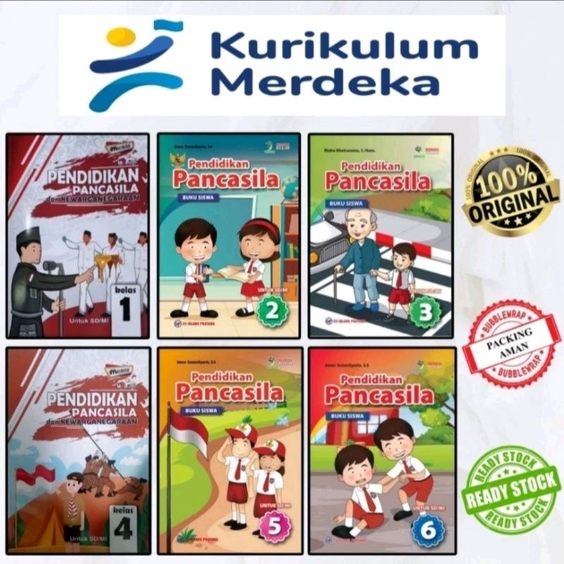 Jual Buku Pendidikan Pancasila untuk kelas 1, 2, 3, 4, 5, 6 SD / MI ...