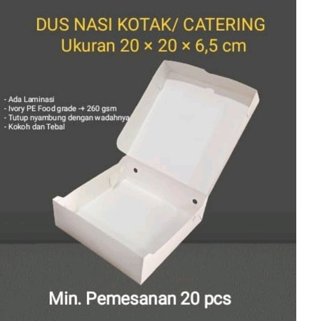 Jual Dus Nasi 20×20 Dus Catering Ivory Kotak Nasi Ivory Putih Laminasi Kokoh Shopee Indonesia 0020