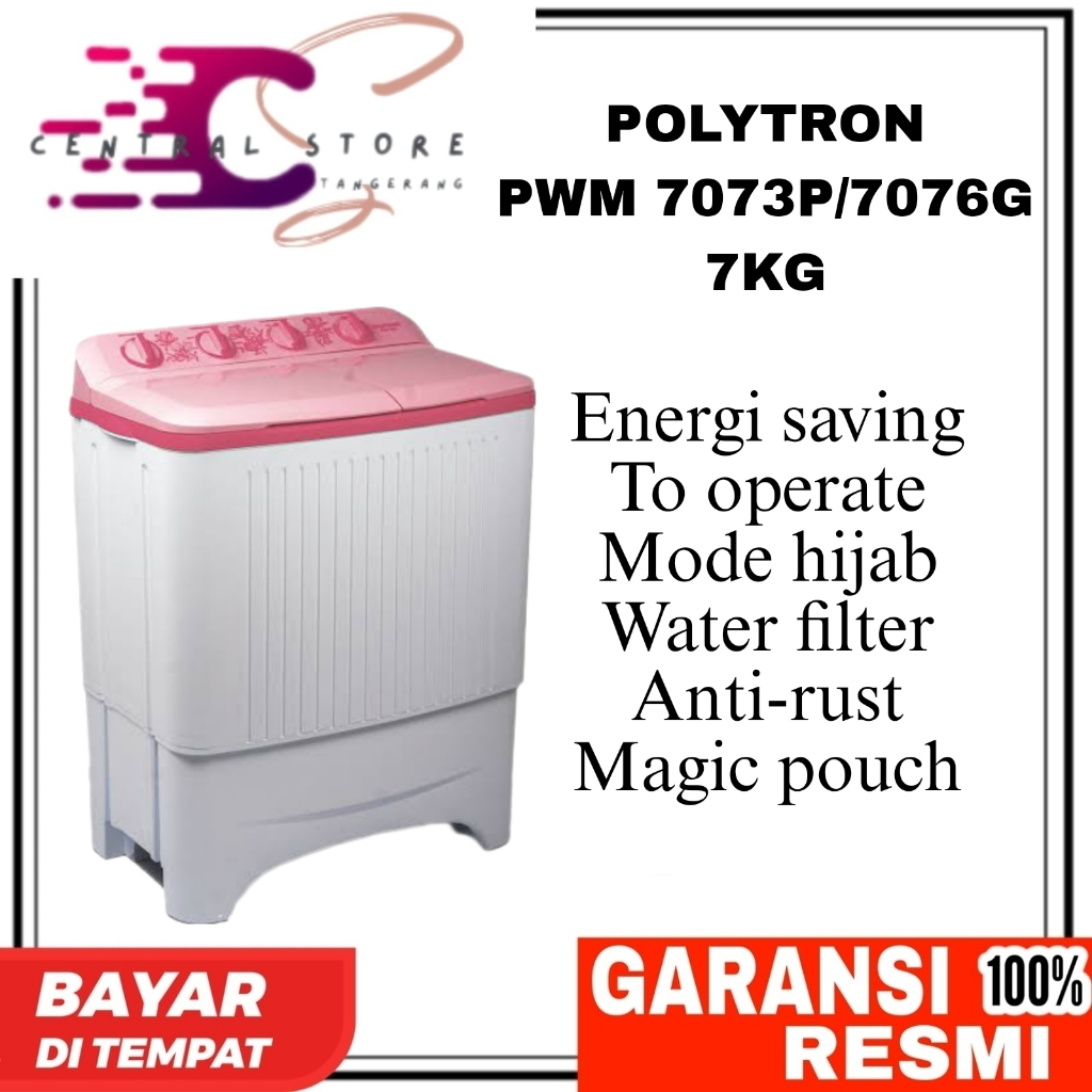 Jual MESIN CUCI 2 TABUNG POLYTRON PWM 7073P/7076G - 7KG | Shopee Indonesia