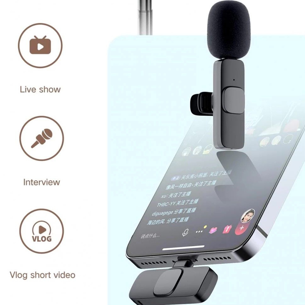 Jual Produk K8 Microphone Mic Clip On Youtuber Wireless Usb/Mic