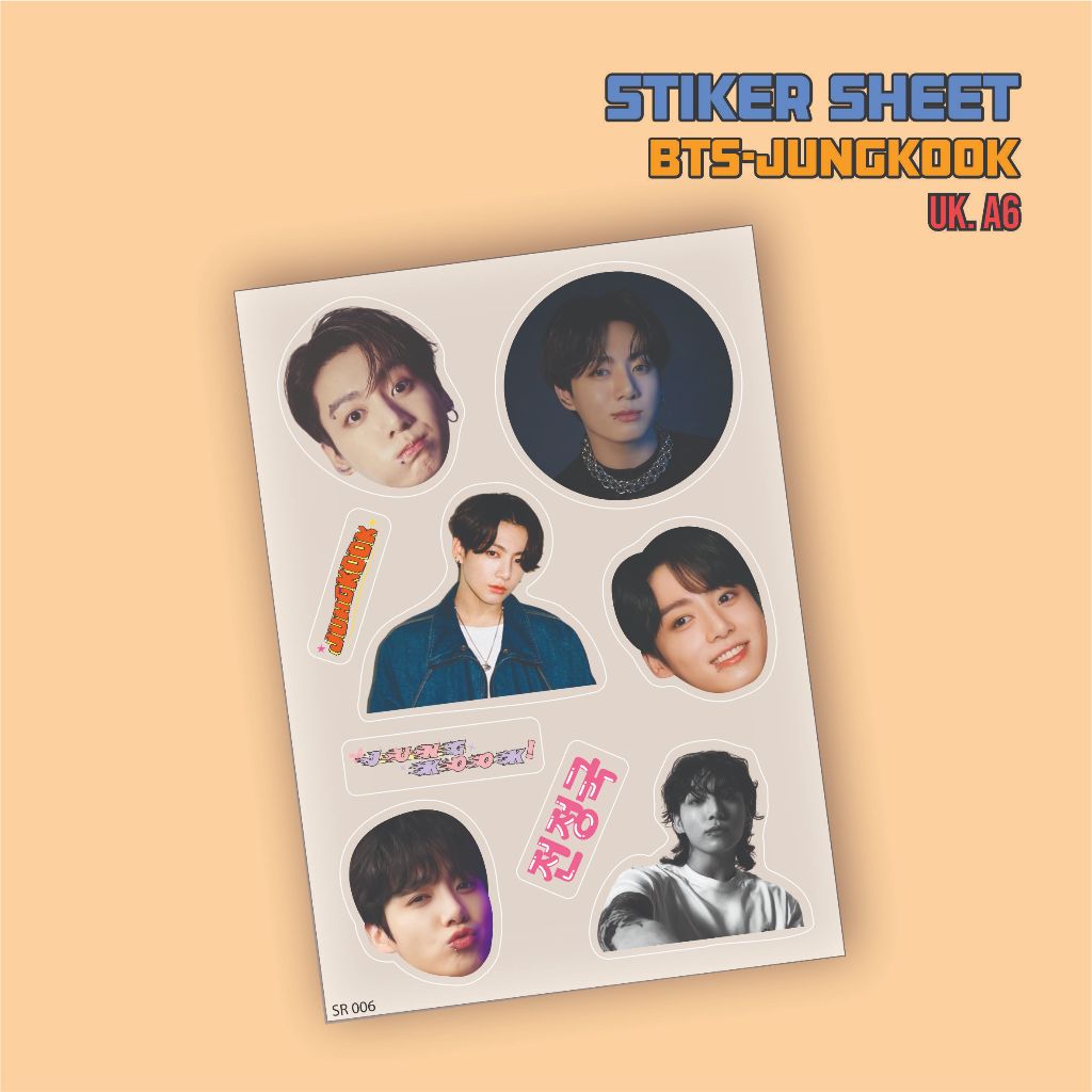 Jual BTS-JUNGKOOK Stiker Sheet A6 Waterproof Stiker Deco Botol Minum ...
