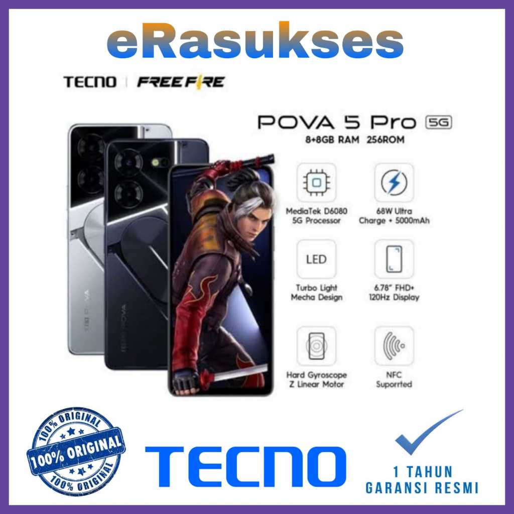 Jual TECNO POVA 5 PRO 5G 8/256GB GARANSI RESMI Shopee Indonesia