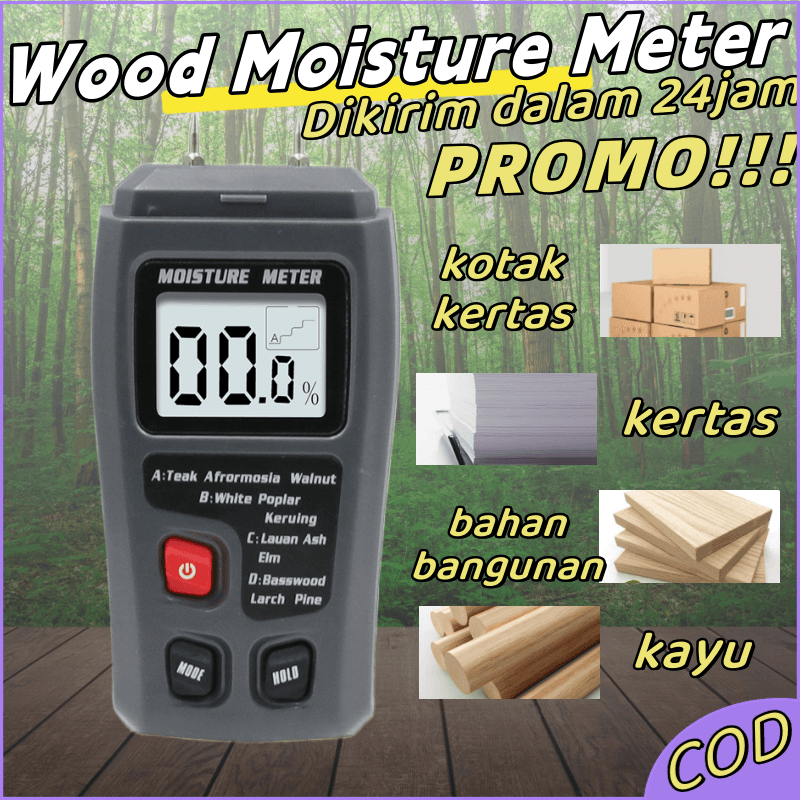 Jual Wood Moisture Meter Kayu Kertas Pengukur Kadar Air Paper LCD ...