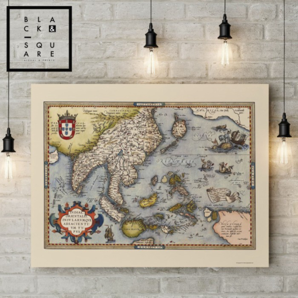 Jual Peta Indonesia Vintage / Antique - Replica Vintage Map Frame Size ...