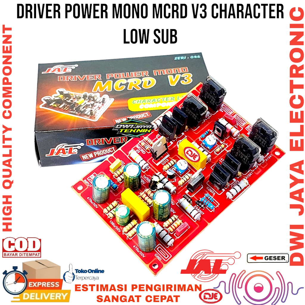 Jual JAL KIT DRIVER POWER MONO MCRD V3 LOW SUB driver mcrd v3 | Shopee