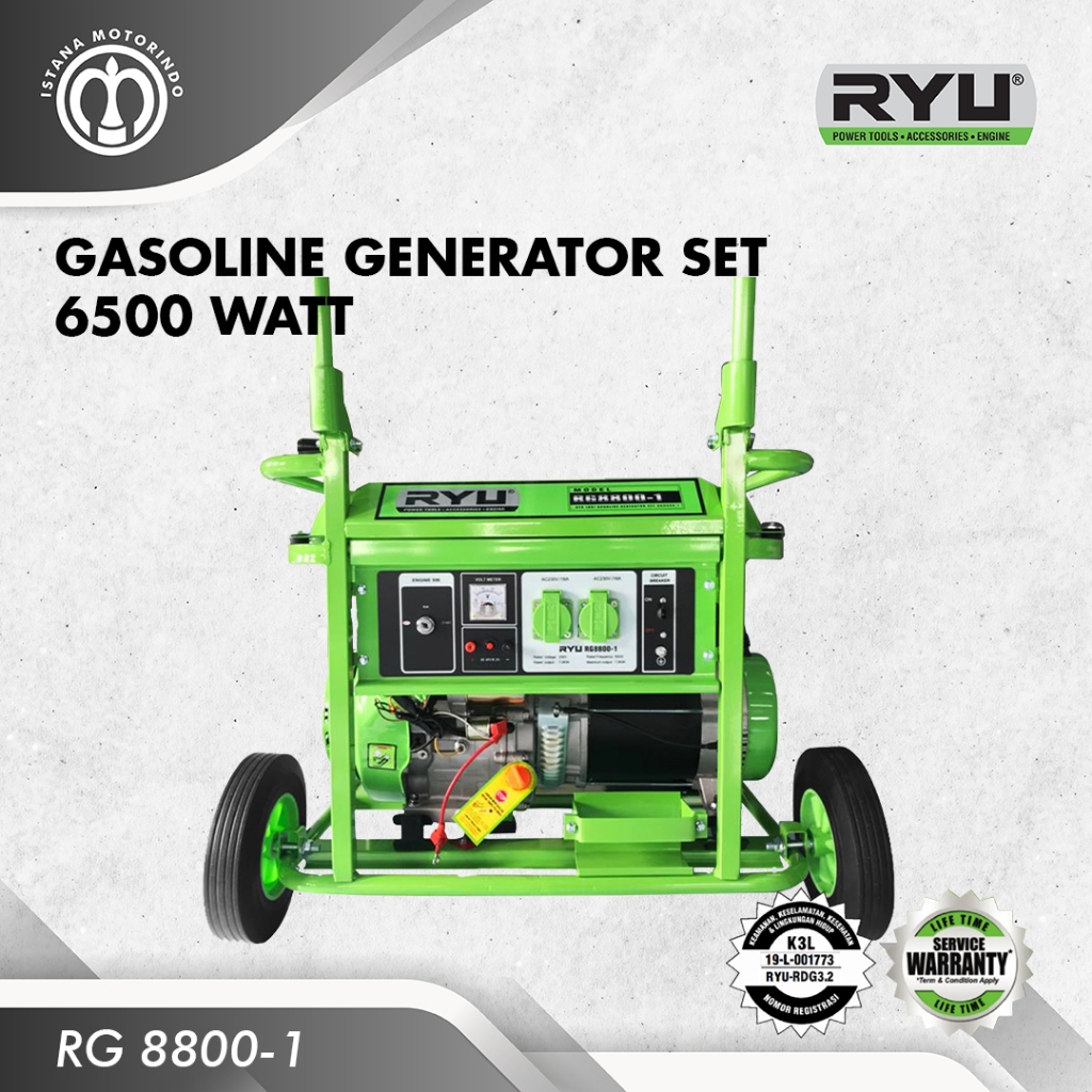 Jual RYU Genset Gasoline Generator Set 8800-1 | Shopee Indonesia
