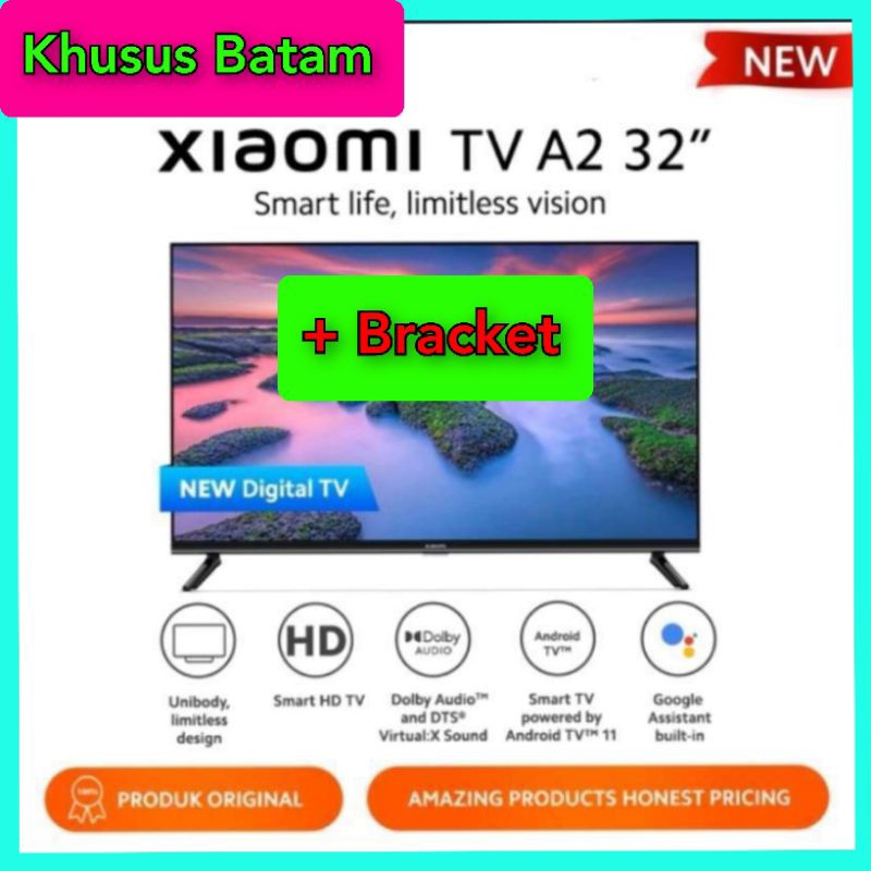 Jual XIAOMI MI TV A2 32"INCH + BRACKET ANDROID SMART HD TV GARANSI