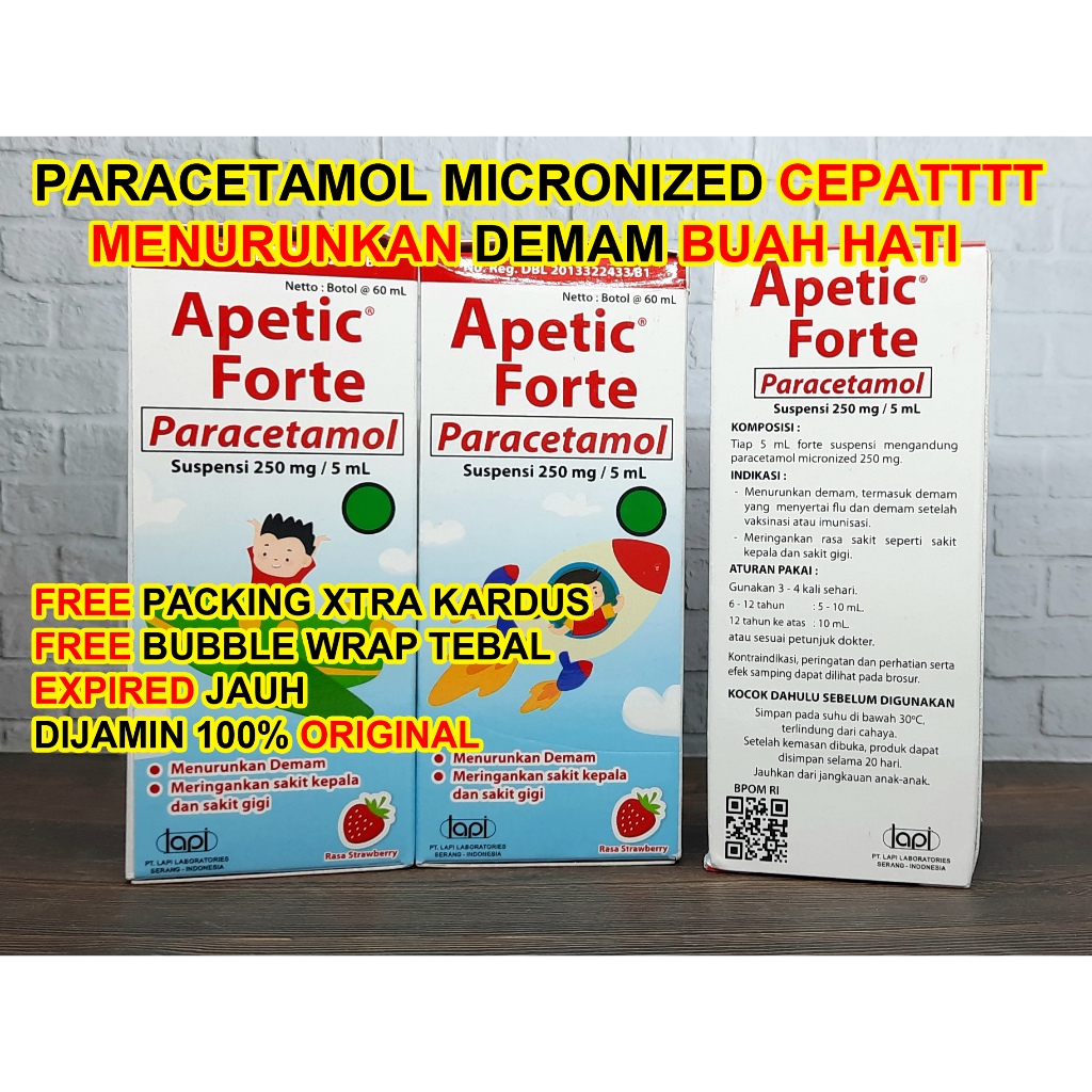 Jual Apetic Forte Syrup 60 ml Penurun Demam Anak Paracetamol Micronized ...