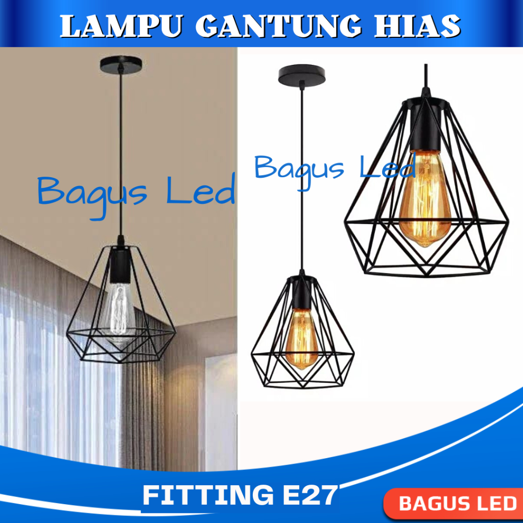 Jual Lampu Gantung Hias Besi Diamond Lampu Gantung Minimalis Fitting