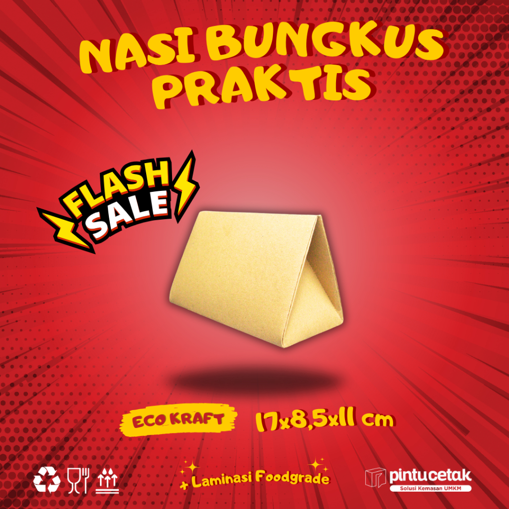 Jual NASI BUNGKUS PRAKTIS BOX POLOS, MIN ORDER KELIPATAN 50 PCS