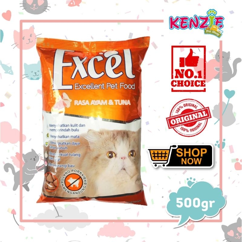Jual EXCEL IKAN DONAT SEGITIGA SALMON 500 GRAM - Makanan Kucing Kering ...