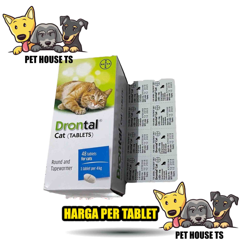 Jual Obat Cacing Kucing DRONTAL CAT (1 Tablet) | Shopee Indonesia