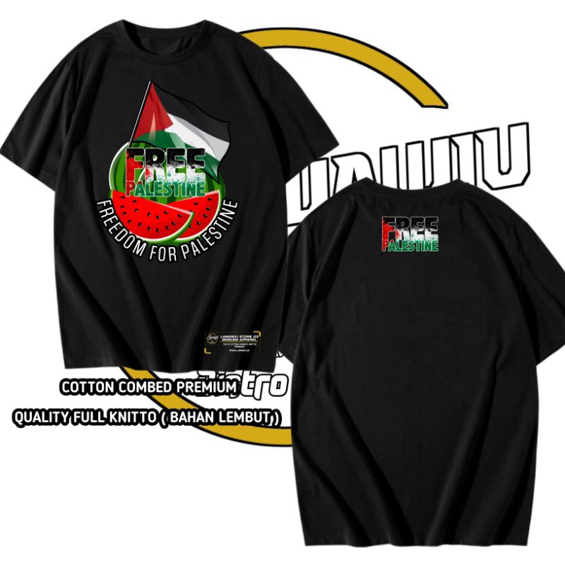Jual KAOS BAJU PALESTINE SEMANGKA / KAOS FREE PALESTINE UNISEX PRIA