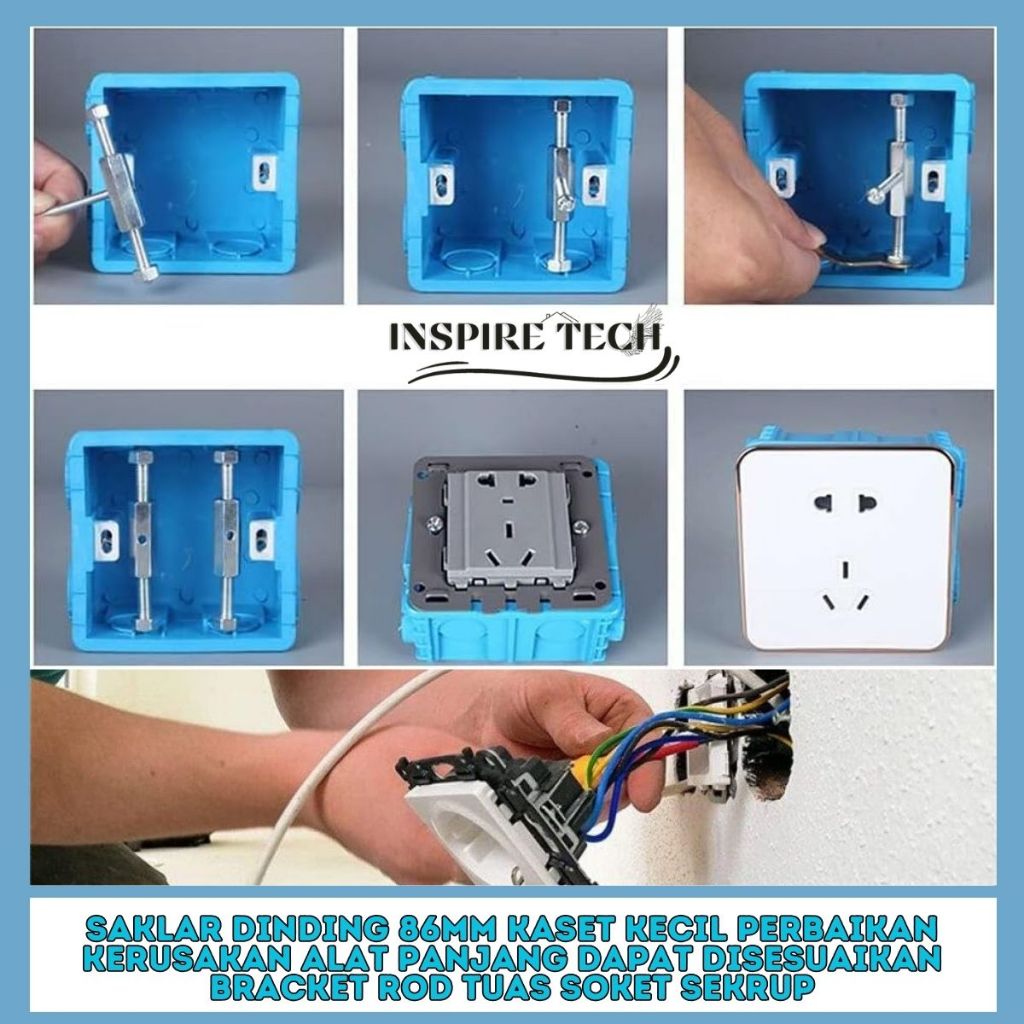 Jual Saklar Dinding 86MM BAUT Reparasi Kerusakan Steker Switch Soket ...