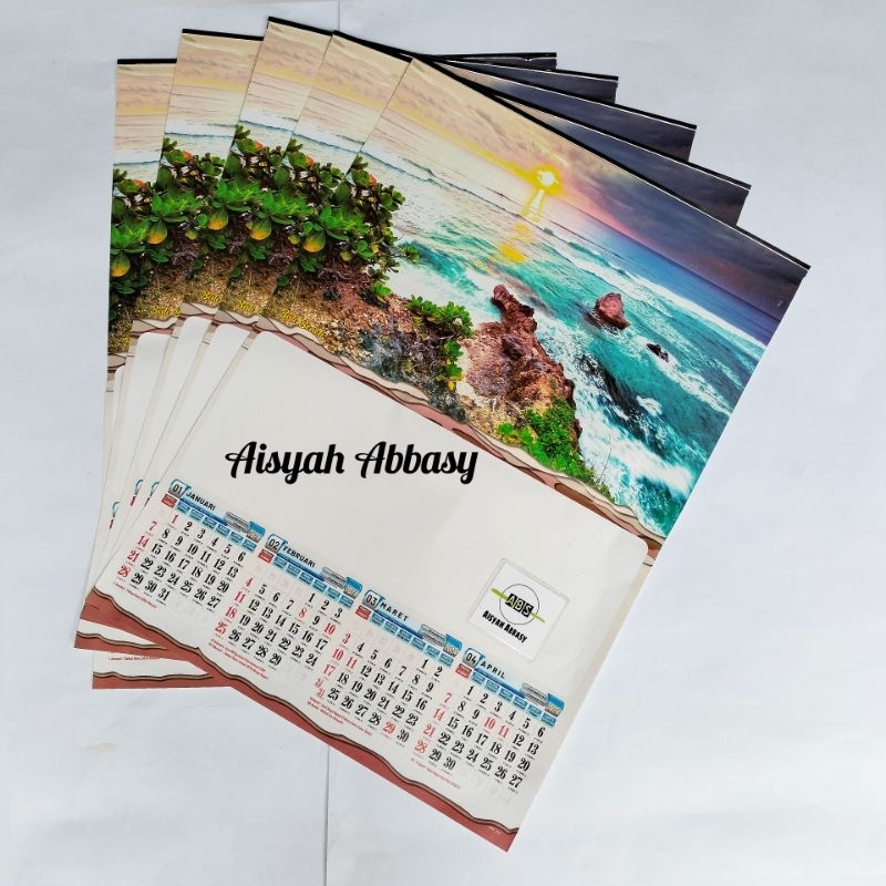 Jual kalender 2024 catur wulan 3 lembar 4 bulanan BO 11 Pemandangan