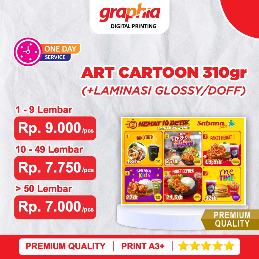 Jual Print Art Cartoon 310gr Laminasi A3 Glossy Doff Shopee