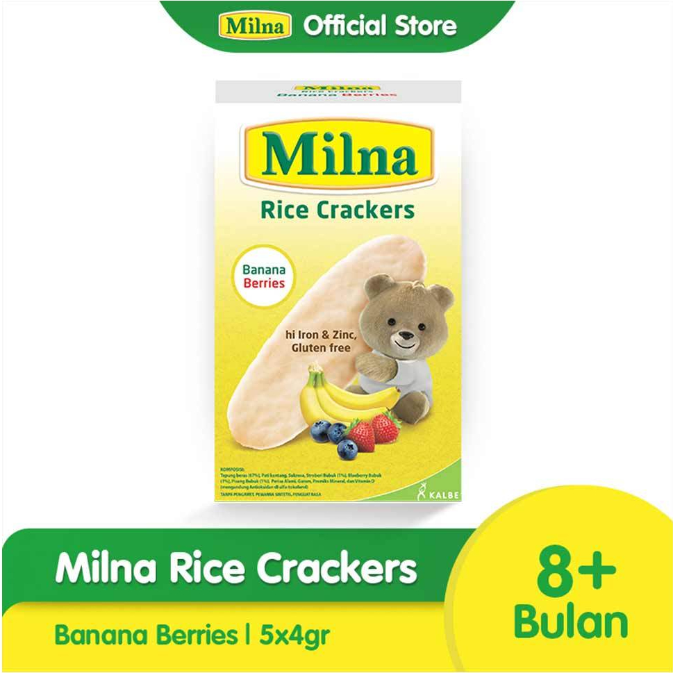 Jual Milna Rice Crackers Banana Series 20G | Shopee Indonesia