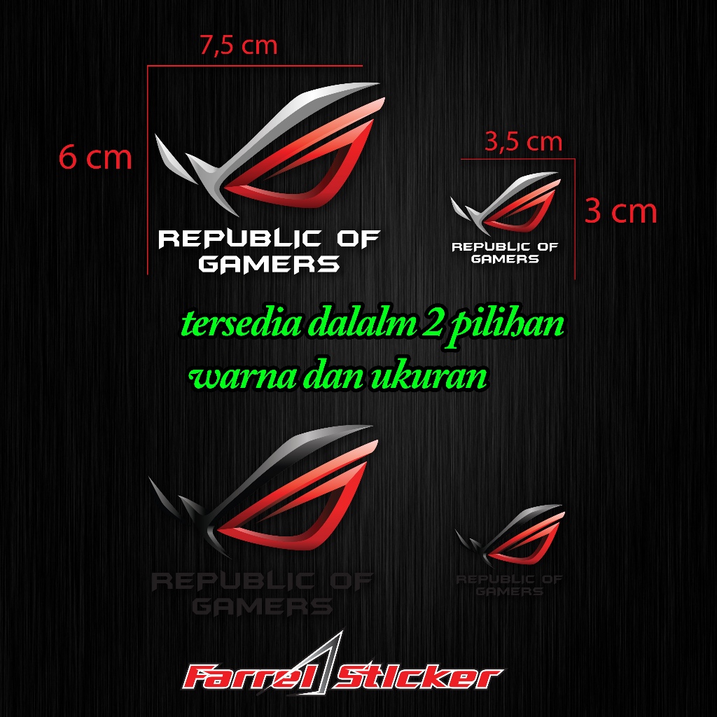 Jual Stiker ROG sticker Republic of Gamer HP laptop Handphone UV DTF ...
