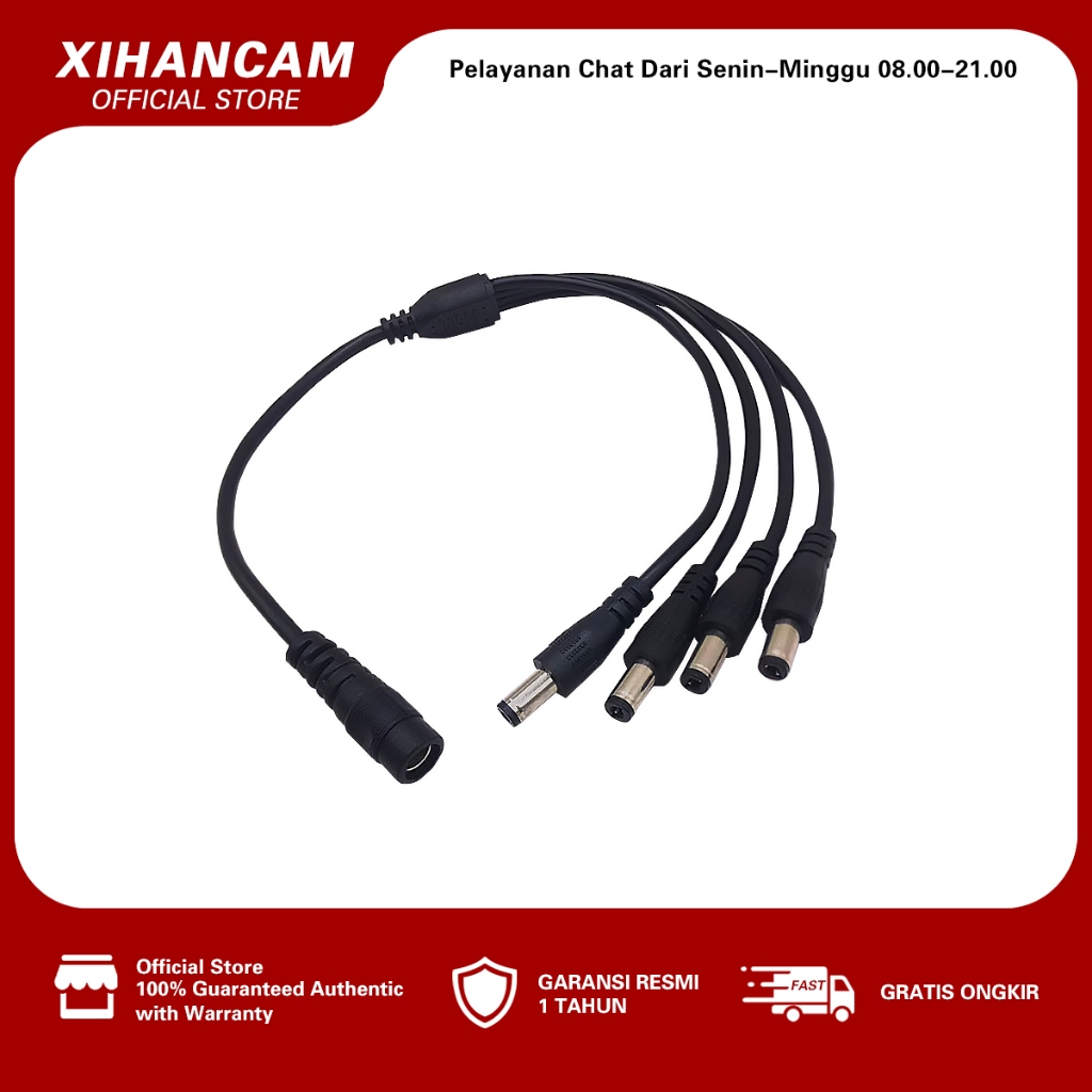 Jual XIHANCAM Kabel DC Cumi Cabang 4 Konektor DC Splitter 1 To 4 Jack ...