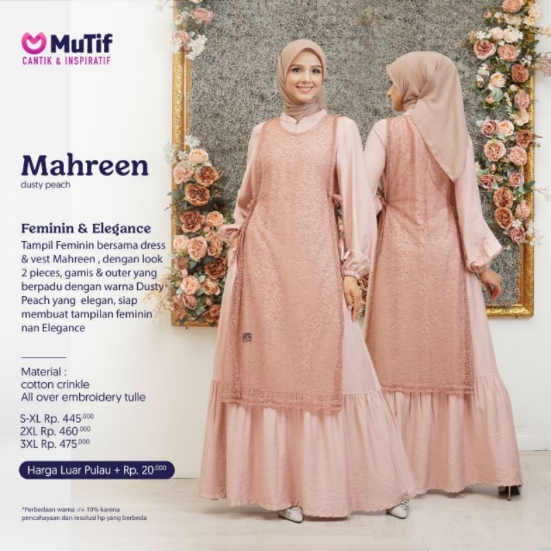 Jual GAMIS MUTIF TERBARU MAHREEN DUSTY PEACH Shopee Indonesia