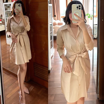 Drees Manggo Dress Poplin Premium Pakaian Baju Ikat Depan Busui Ftiendly