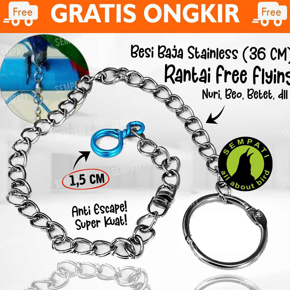 Jual RPVR7840 Free Ongkir RANTAI BESI UJUNG ALUMUNIUM UNTUK KAKI BURUNG ...