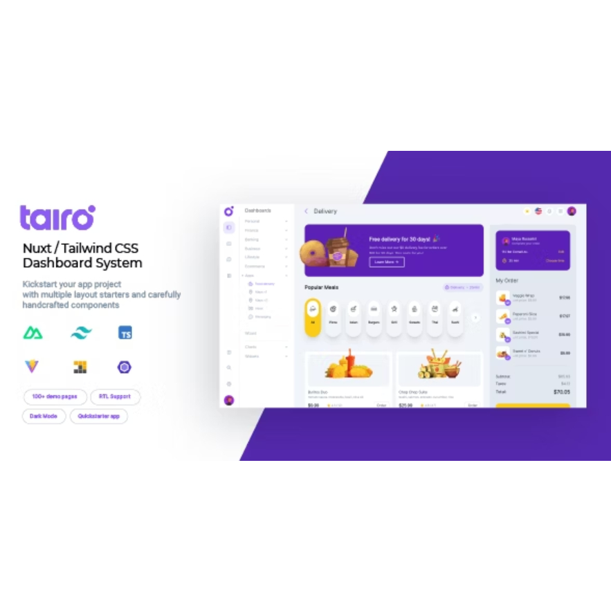 Jual Tairo V1.3 - Multipurpose Nuxt Tailwind CSS Admin Dashboard ...