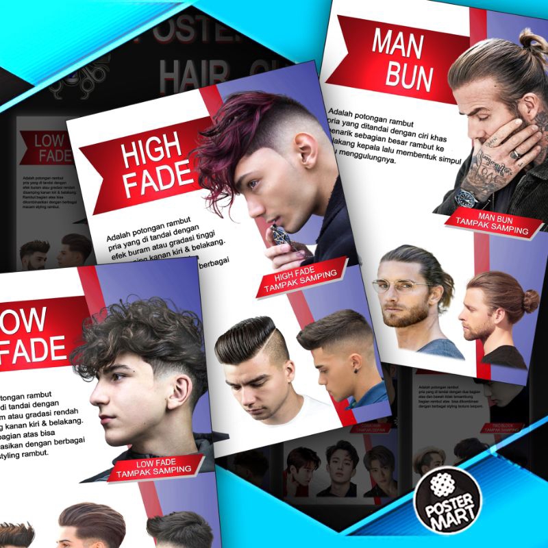 Jual POSTER BARBERSHOP PANGKAS RAMBUT DAN MODEL RAMBUT ZA | Shopee ...